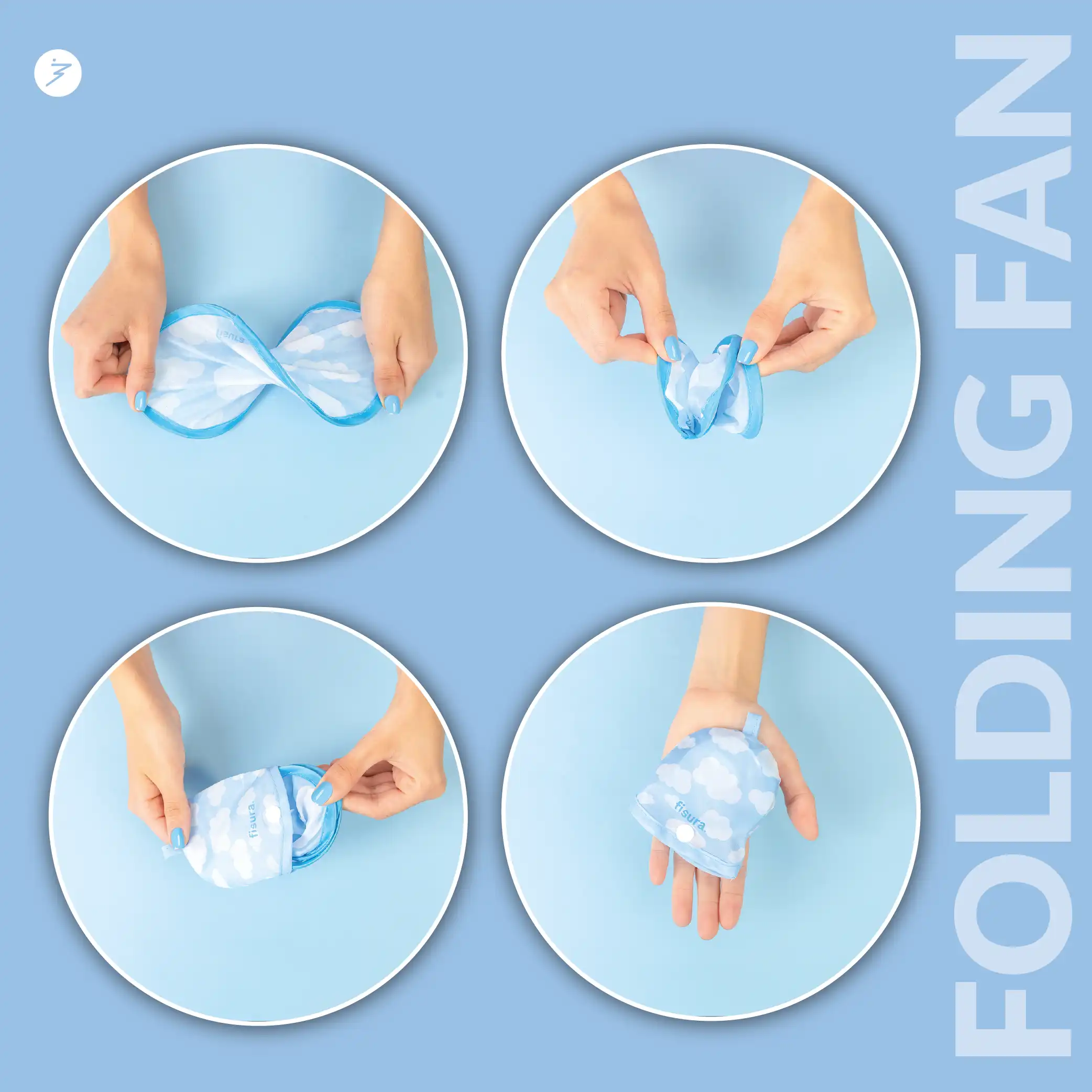 Abanico plegable “Nubes” 3 unidades - Imagen 6