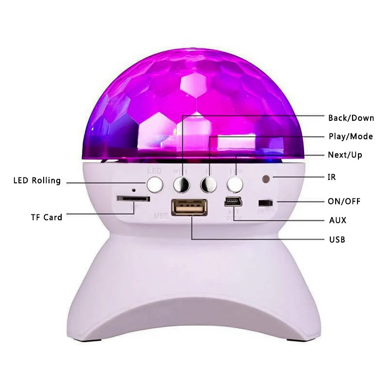 Altavoz Bluetooth L-740, Altavoz Portátil, Lámpara De Escenario, Proyector Del Techo, Lleva Radio FM, AUX, USB, Tarjeta SD - Imagen 5