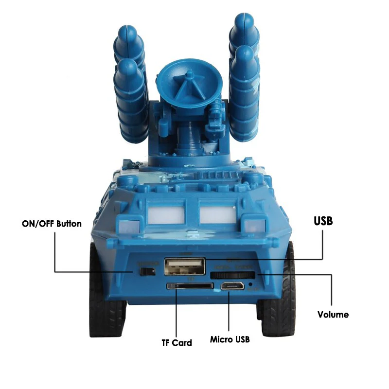 Altavoz Bluetooth CH-M36 Con Forma De Tanque, Con Luces, Para Casa/Al Aire Libre, Altavoz Con Radio, USB, TF - Imagen 5