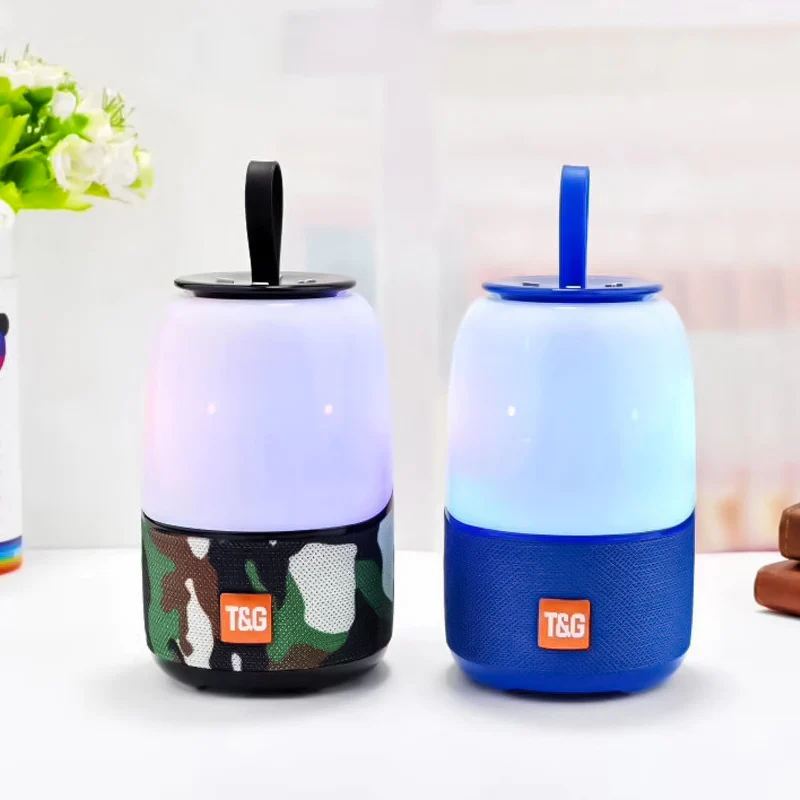 Altavoz TG608 Bluetooth V5.0, con luz nocturna LED multicolor, Altavoz inalámbrico con Graves estéreo, Radio FM tarjeta TF - Imagen 6