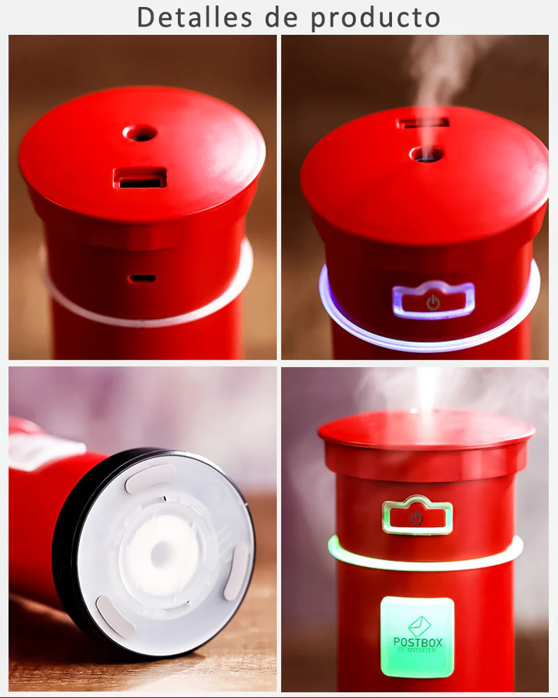 Mini purificador de Aire portátil buzón humidificador USB 200ml aromatizador de Coche Aceite Esencial difusor luz Nocturna - Imagen 8