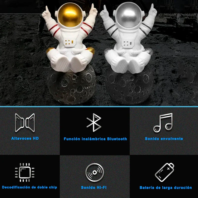 Altavoz Bluetooth Y-388 Inalámbrico Cute Astronaut con Radio FM, para Viaje/Hogar/Oficina, el Altavoz también puede ser un Reproductor de Música con USB/tarjeta TF - Imagen 3