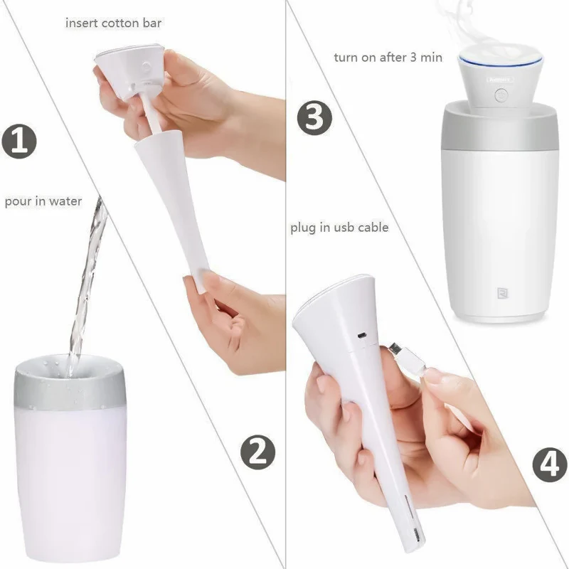 REMAX Humidificador Con Luz LED, Difusor Aromaterapia, Humidificador Ultrasónico, Conexión De USB, Para Viaje/Oficina/Hogar/Coche - Imagen 9
