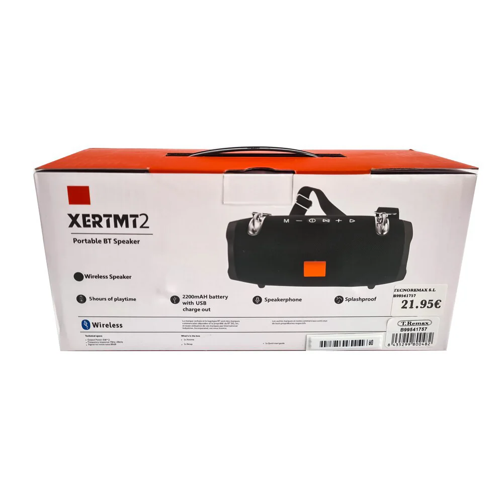 Altavoz inalámbrico portátil con Bluetooth, radio FM, TF y AUX de reproducción con sonido de alta fidelidad, A prueba de salpicaduras - Imagen 8