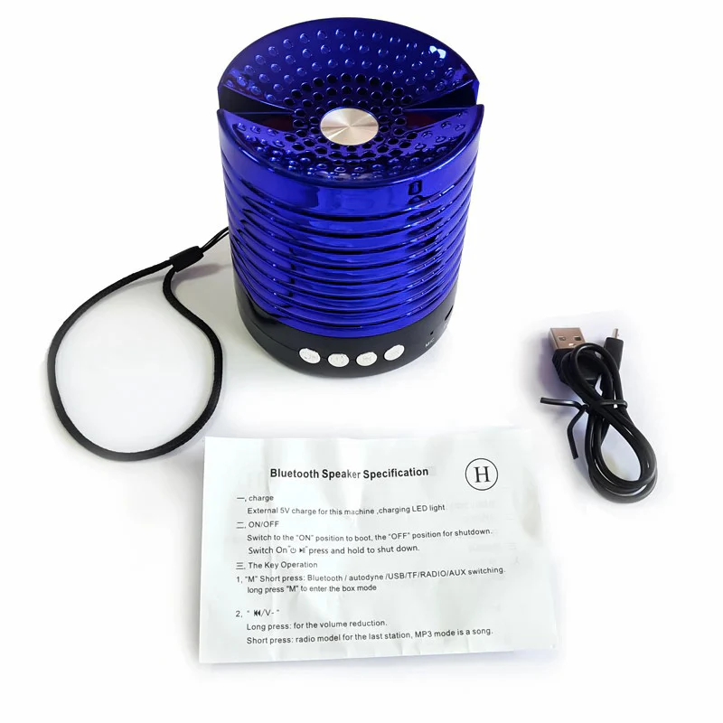 YST-910 Altavoz bluetooth, altavoz pequeño portátil, con cuerda, para casa/oficina/al aire libre, mano libre/radio FM/TF/USB/AUX - Imagen 9