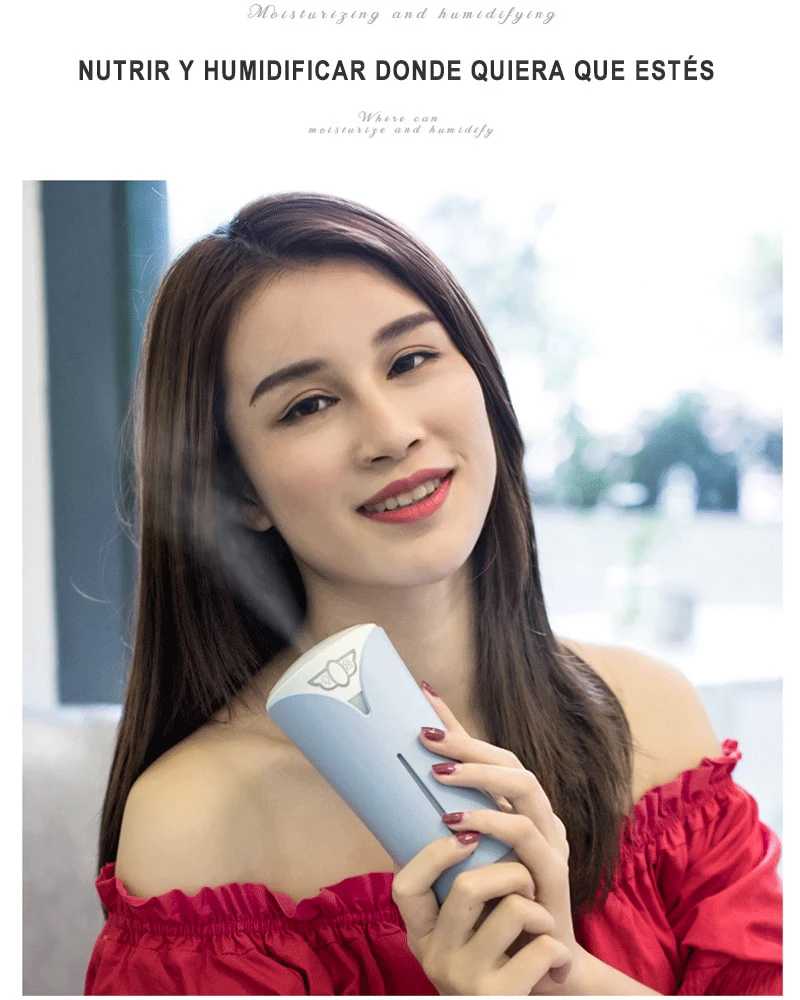 Humidificador Ultrasónico 280ml con Iluminación de Luz LED de 7 Colores, Humidificador de Aire Portátil de USB para Coche, Casa, Bebés - Imagen 8