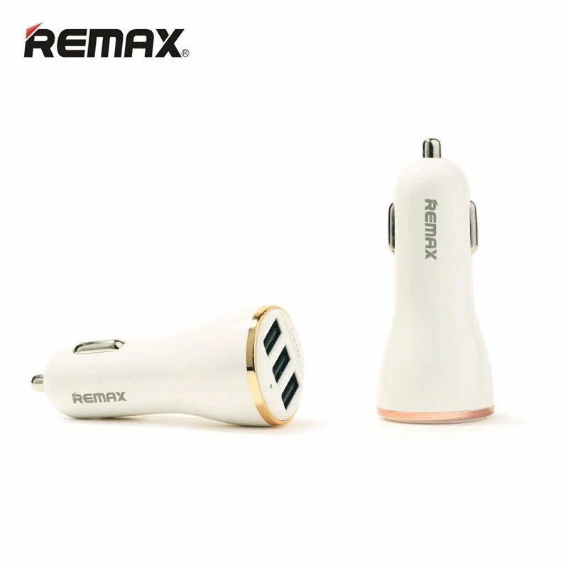 Cargador Coche Tres Puerto con LED, 3 USB Cargador Tele Móvil Coche con Carga Rápida, Cargador de Coche para Teléfonos y Tableta