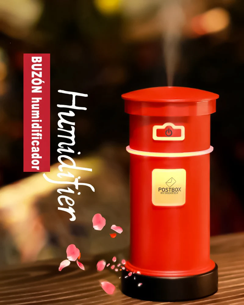 Mini purificador de Aire portátil buzón humidificador USB 200ml aromatizador de Coche Aceite Esencial difusor luz Nocturna - Imagen 2