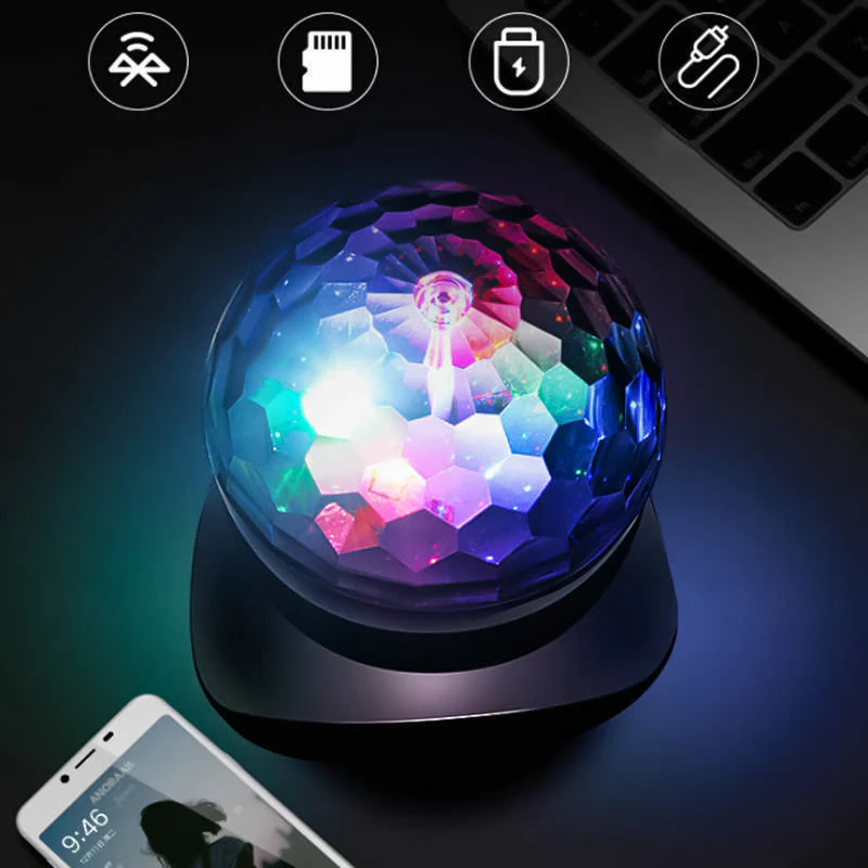 Altavoz Bluetooth L-740, Altavoz Portátil, Lámpara De Escenario, Proyector Del Techo, Lleva Radio FM, AUX, USB, Tarjeta SD