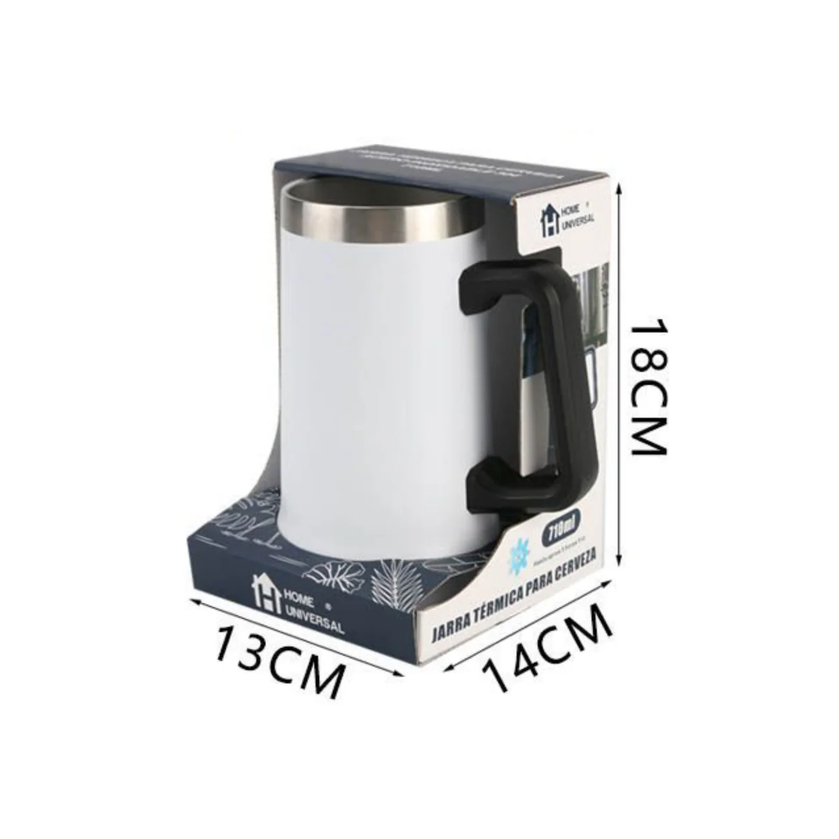 Home Universal ® Jarra Termo de Acero Inoxidable para Cerveza (Blanco) - Mantiene Frío hasta 5 Horas | Perfecta para Camping - Imagen 4