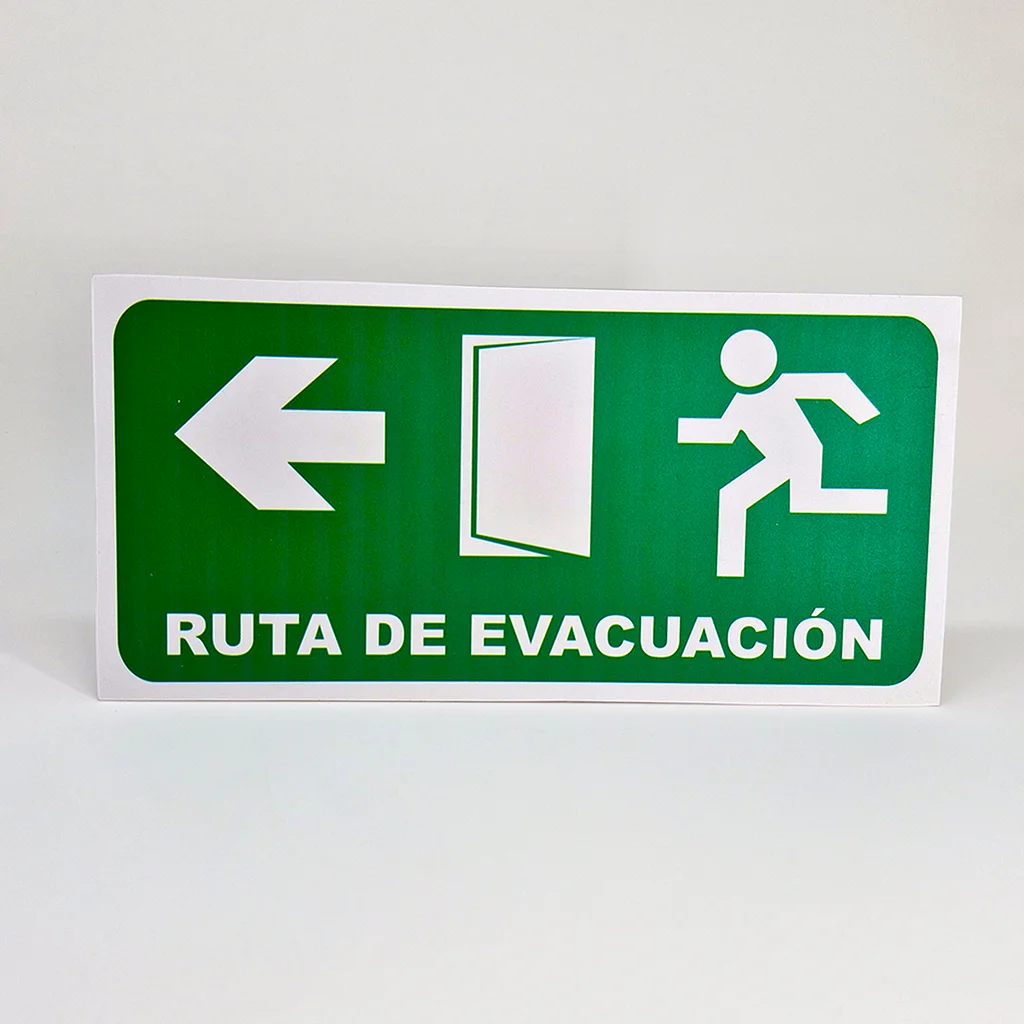 Rótulo Ruta de Evacuación 30x20cm