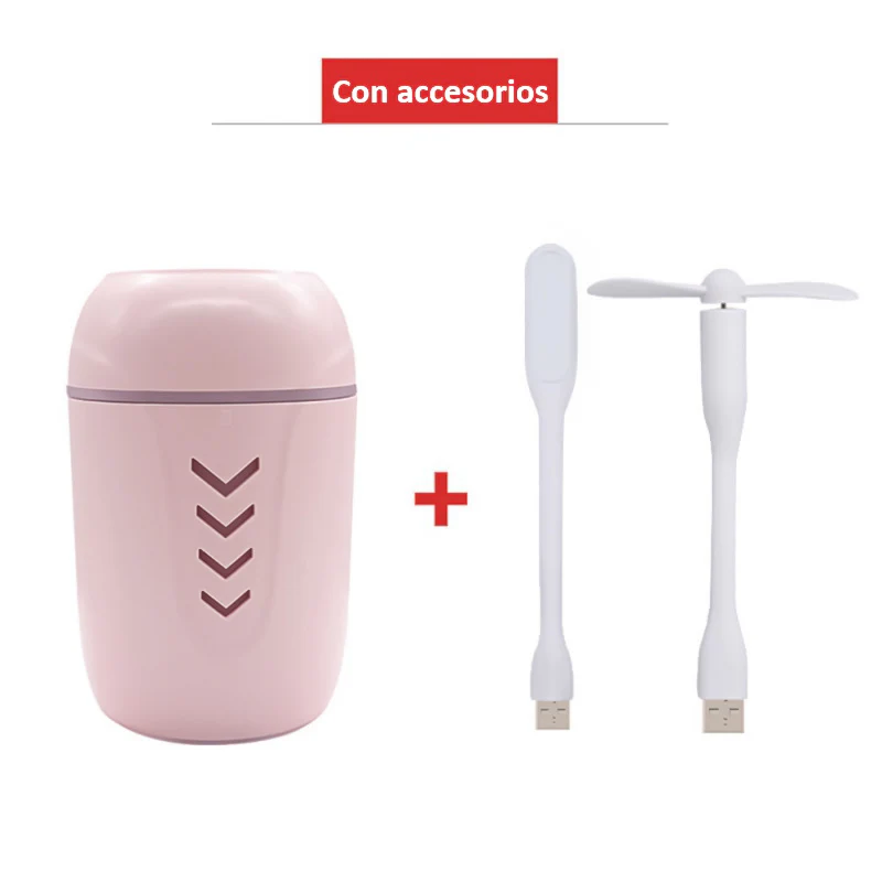 Humidificador Ambientador 200ML, Mini Humidificador Portátil para dormitorio, escritorio, mini lámpara y mini ventilador de USB incluido - Imagen 9