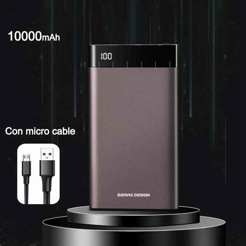 Power bank REMAX RPP-120 Batería portátil de 10000mAh Batería de Carga con Entrada USB de Micro y Salida USB Dual - Imagen 2