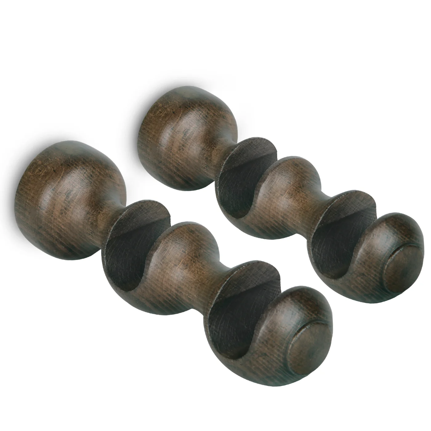 Pack de Dos Soportes de Madera para Barra Doble- Marrón