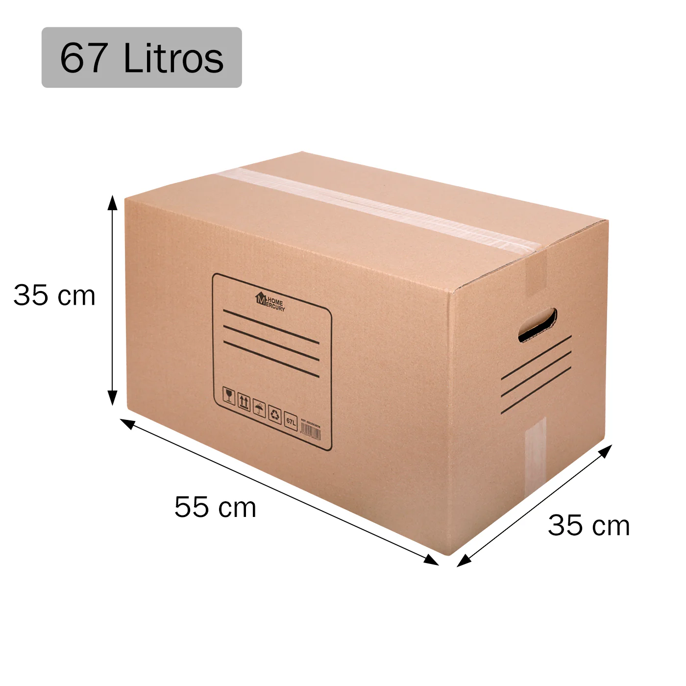 Pack 10/20 Cajas de Cartón+Precinto para Mudanzas y Almacenaje-55x35x35CM 67Litros - Imagen 3