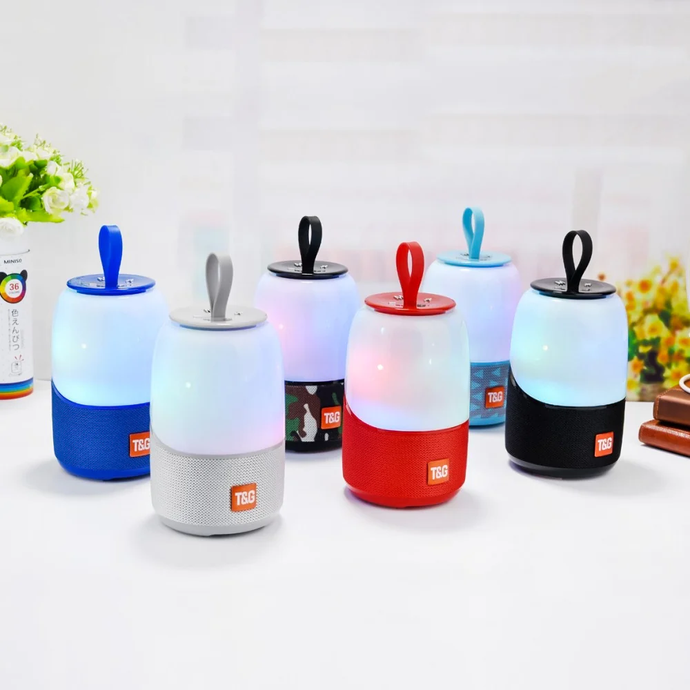 Altavoz TG608 Bluetooth V5.0, con luz nocturna LED multicolor, Altavoz inalámbrico con Graves estéreo, Radio FM tarjeta TF - Imagen 3