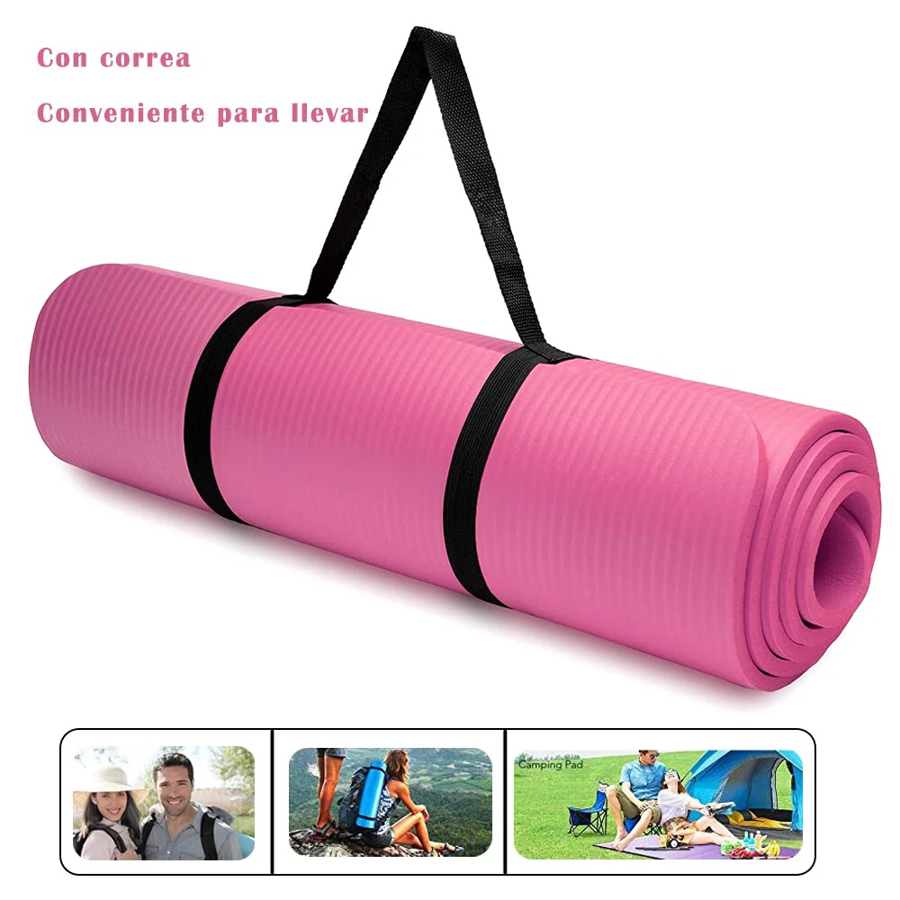 Esterilla Yoga Antideslizante, Alfombrilla Deportiva para Fitness Grosor Extra, Yoga Colchoneta Antideslizante para Yoga, Pilates, Deporte, Gimnasia, Fitness, meditación. 183cm x 61cm - Imagen 3
