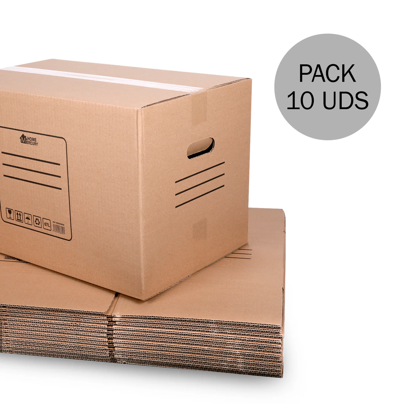 Pack 10/20 Cajas de Cartón+Precinto para Mudanzas y Almacenaje-50x30x30CM 45Litros - Imagen 6