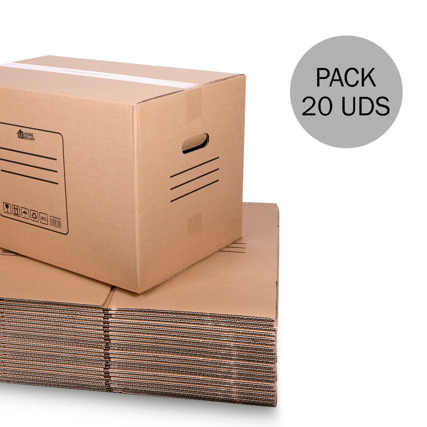 Pack 10/20 Cajas de Cartón+Precinto para Mudanzas y Almacenaje-50x30x30CM 45Litros - Imagen 7