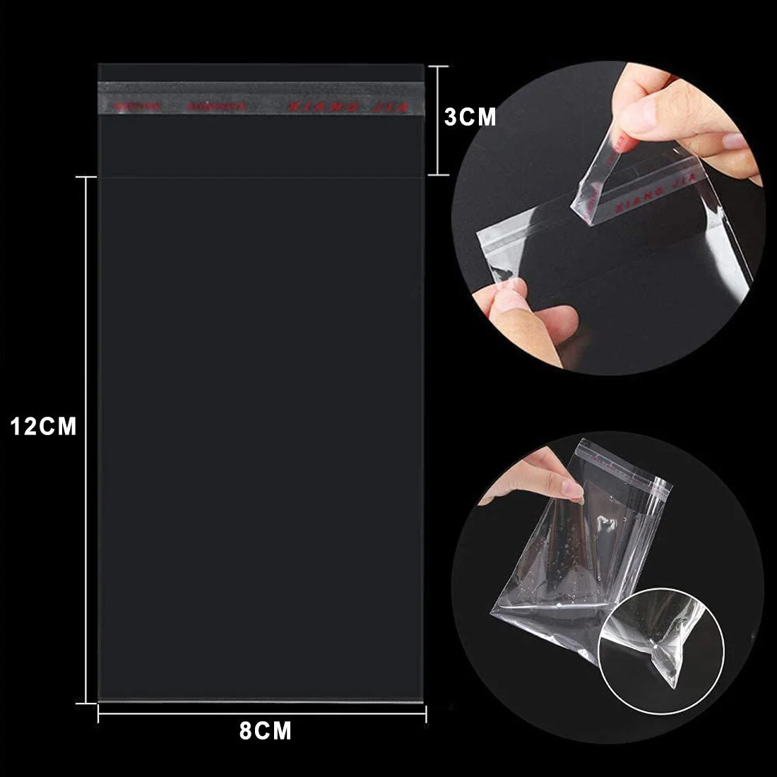 Bolsa de Celofán Transparentes, Embalaje Alimentos, Bolsas de Plástico con Autosellado, para Panadería, Galletas, Pasteles, Chocolate Dulces - Imagen 4