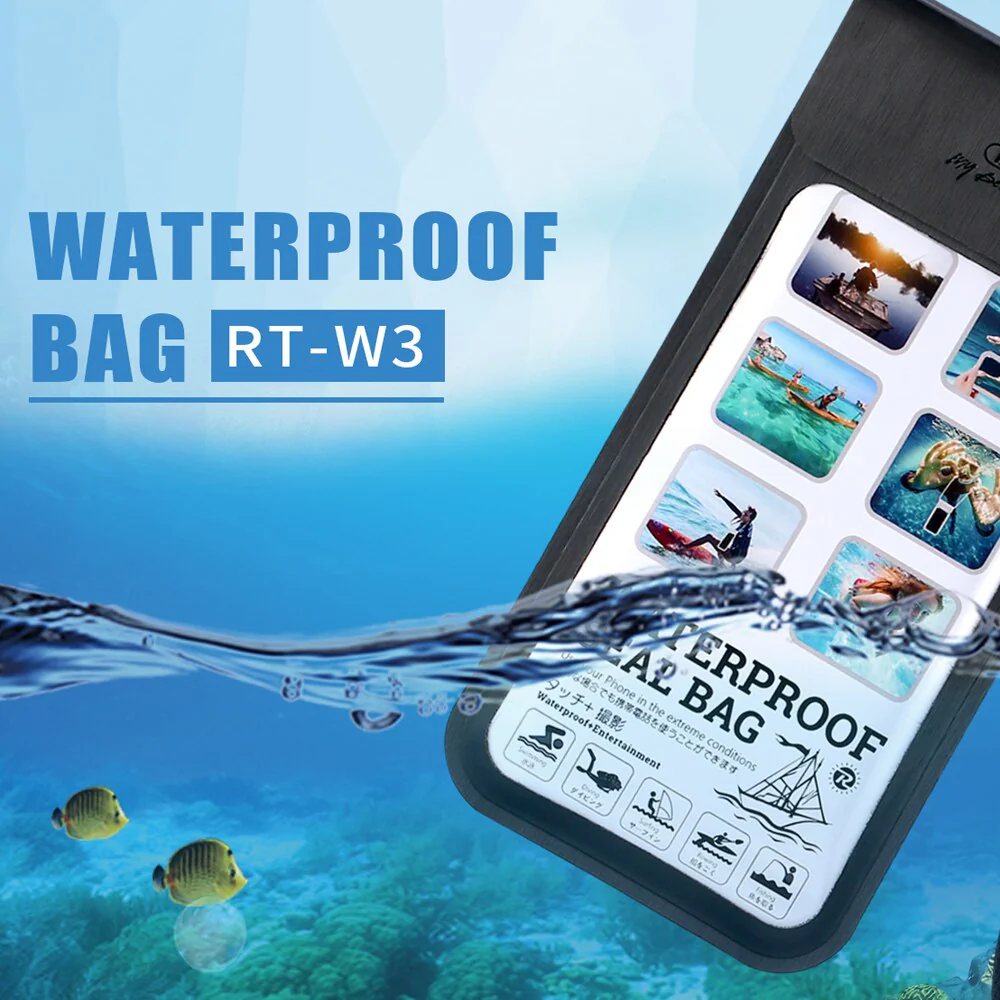 REMAX RT-W3 Bolsa Impermeable para Móvil, Bolsas de Buceo para Móviles de Tamaño Hasta 6.5 Pulgadas, Funda Sumergible con Cuerda - Imagen 4