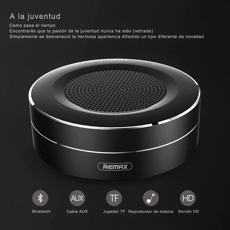 Altavoz Inalámbrico Portátil RB-M13 con BLUETOOTH, con Tarjeta TF y Micrófono HD, Mini altavoz portátil de metal con reproductor de Tarjeta TF - Imagen 5