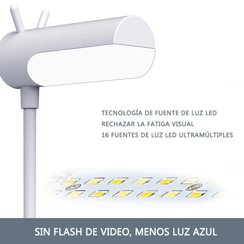 Lámpara De Mesa Led Recargable Por USB Para Niños, Con Protección Ocular,3 Modos De Iluminación, Brillo Ajustable, Regulable-9060B - Imagen 5