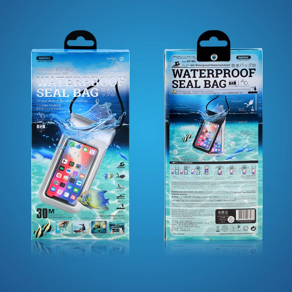 REMAX RT-W3 Bolsa Impermeable para Móvil, Bolsas de Buceo para Móviles de Tamaño Hasta 6.5 Pulgadas, Funda Sumergible con Cuerda - Imagen 6