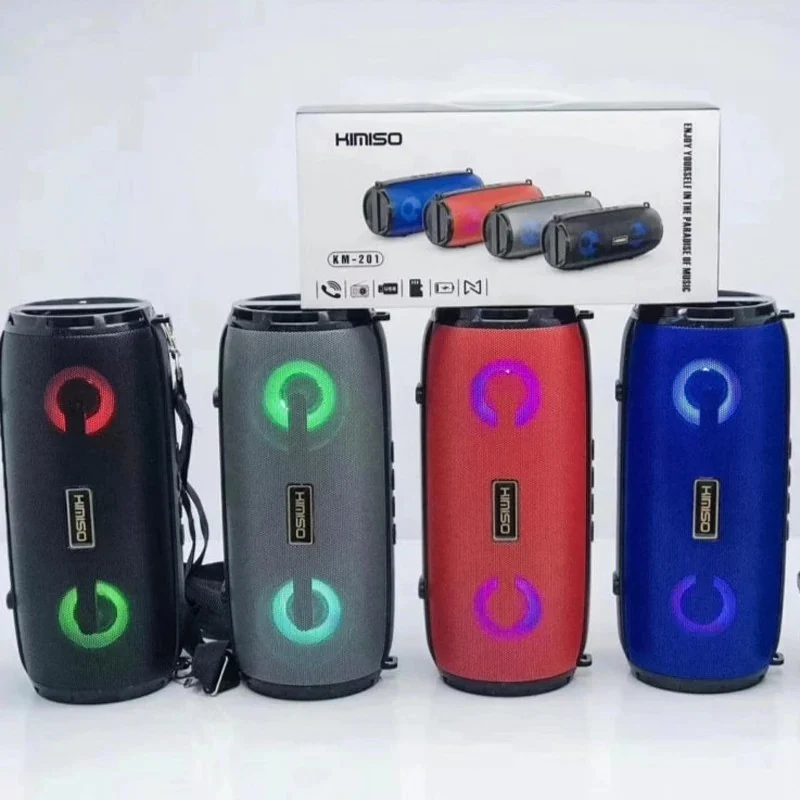 Kimiso KM-201 Altavoz portátil Bluetooth, Altavoz con luz nocturna LED, con Radio FM, puertos para tarjeta TF/AUX/Pen-drive, Altavoz Portátil Estéreo - Imagen 4