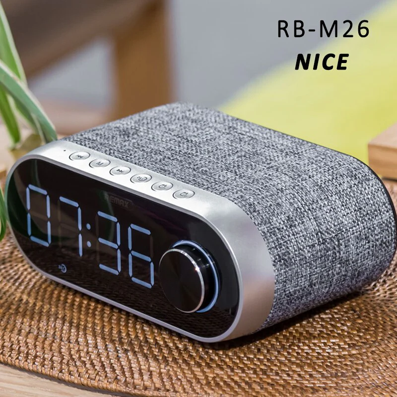 Altavoz Bluetooth RB-M26 Con Reloj Despertador y Radio FM, Altavoz Bluetooth Potente, Mano Libre, Puerto Para AUX/Tarjeta SD - Imagen 4