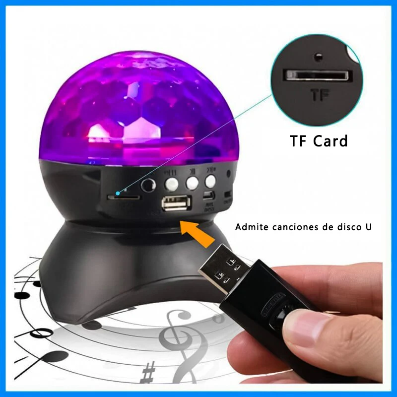 Altavoz Bluetooth L-740, Altavoz Portátil, Lámpara De Escenario, Proyector Del Techo, Lleva Radio FM, AUX, USB, Tarjeta SD - Imagen 2