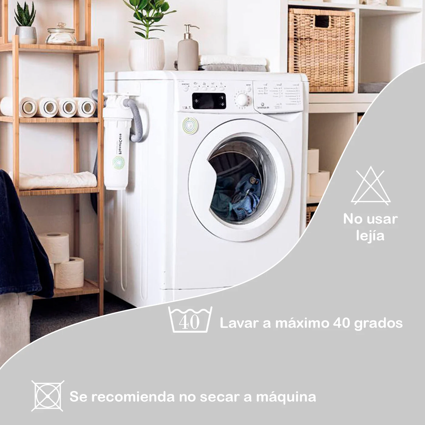 Juego de Funda Nórdica, 3 Piezas Cremallera Oculta - Círculos Gris Azulado - Imagen 7