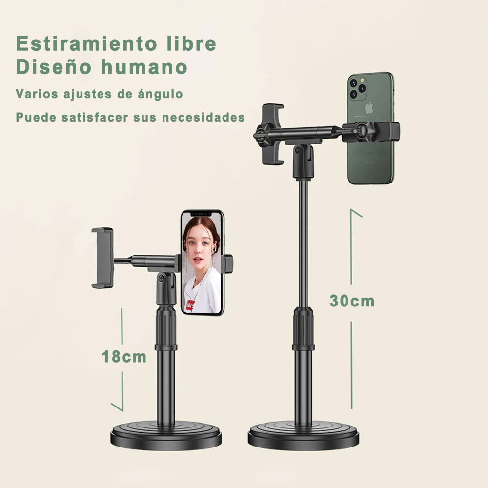 Soporte Universal Retráctil Doble para Teléfono Móvil en Vivo Soporte de Escritorio, para transmisión en vivo, vídeos de Youtube - Imagen 6