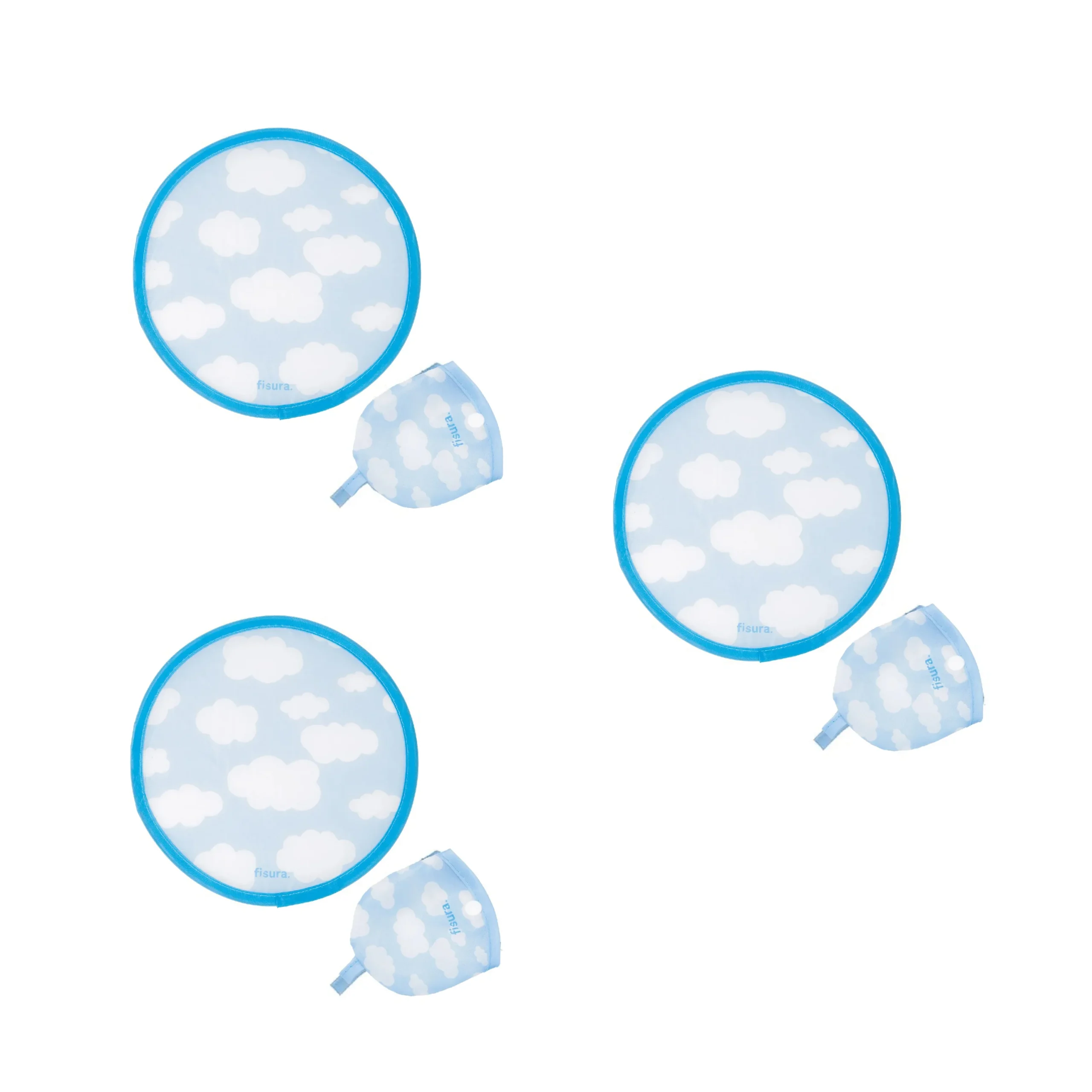 Abanico plegable “Nubes” 3 unidades