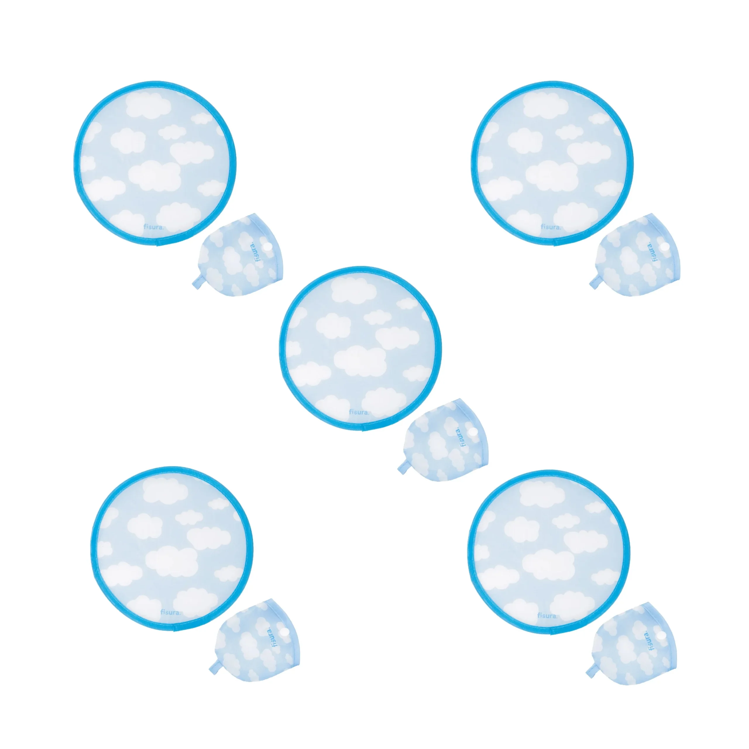 Abanico plegable “Nubes” 5 unidades