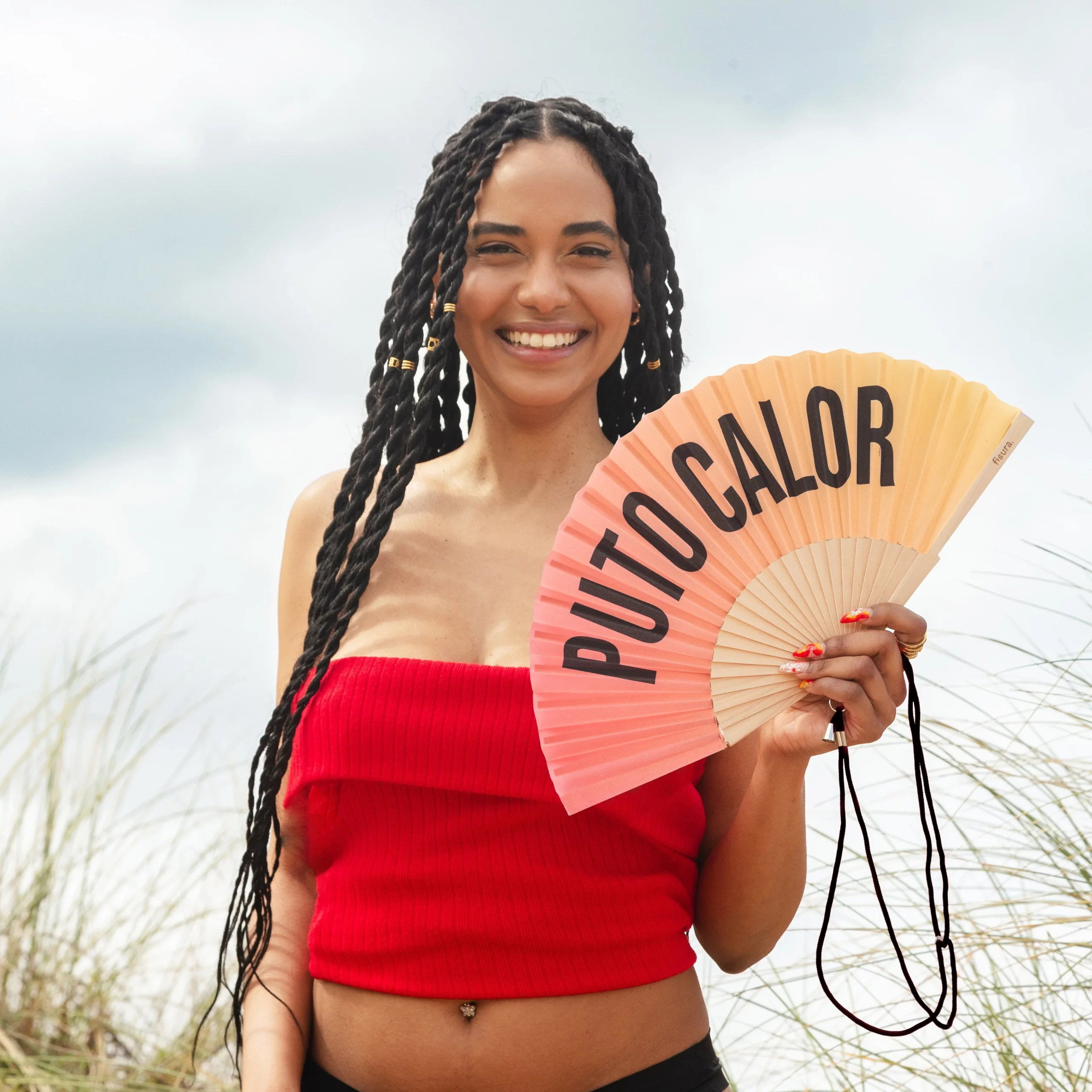 Abanico "Puto calor" Degradadado sunset - Imagen 3