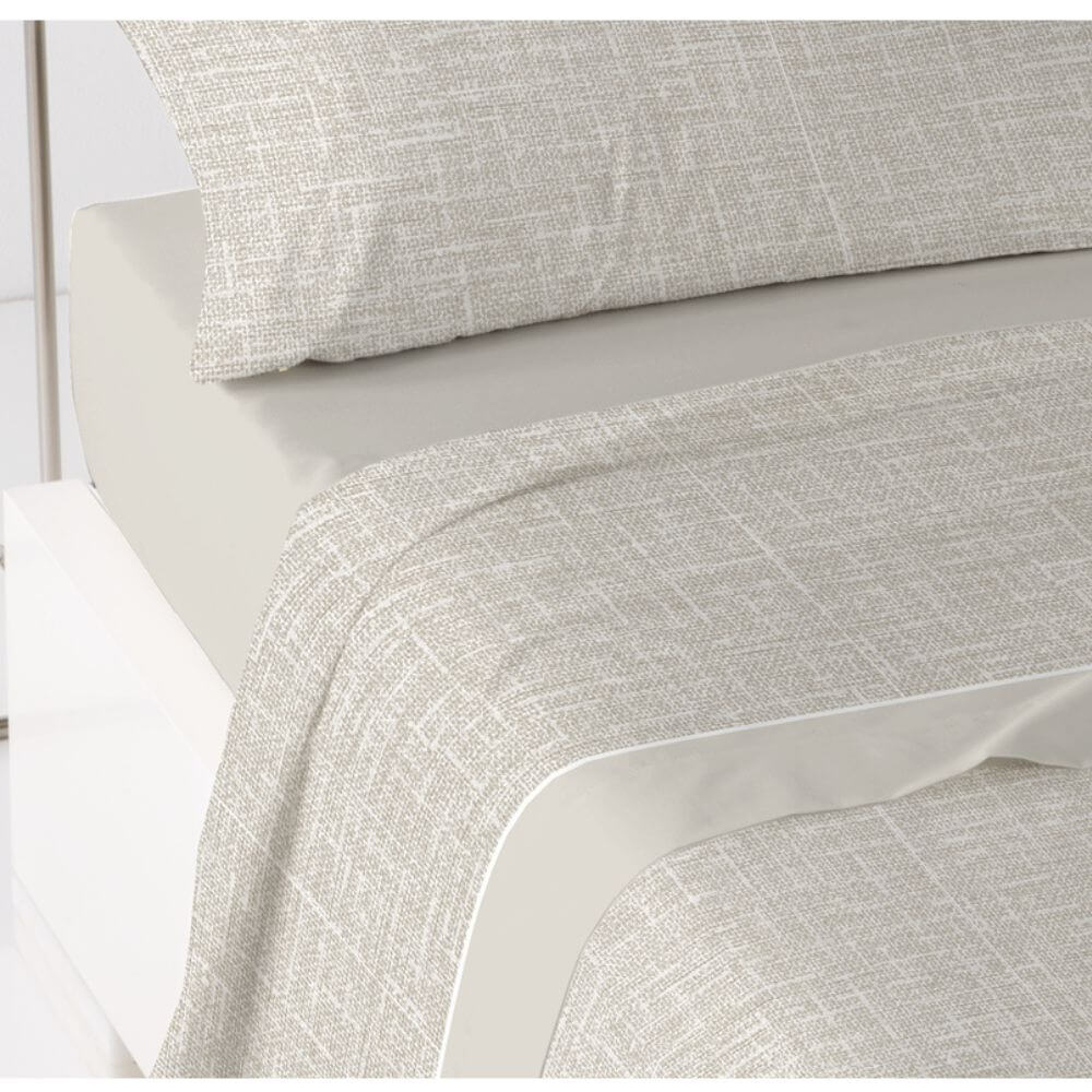 Coralina Juego de Sábana Beny Beige de Antilo para cama de 90 cm - Imagen 2