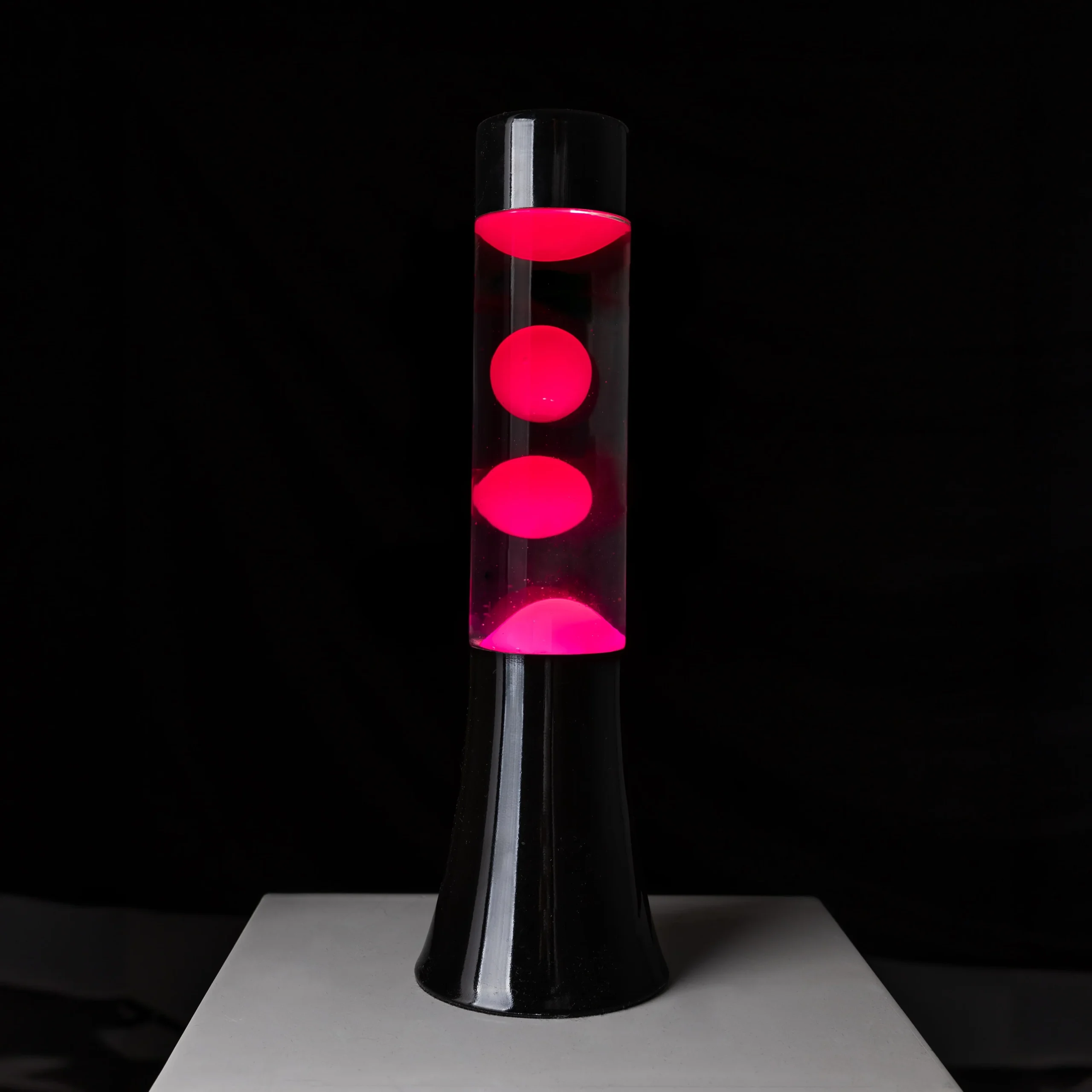 Lámpara de lava rosa de 30 cm con base negra - Imagen 6
