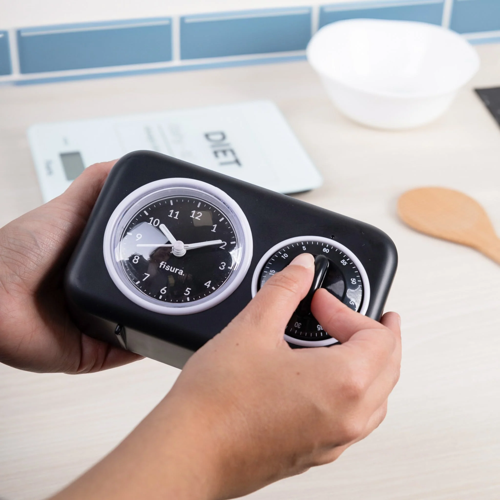 Temporizador de cocina retro - negro - Imagen 4