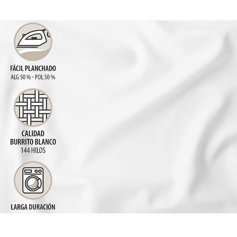 Claro de Luna 238 Azul Juego Sabana Burrito Blanco - Imagen 4