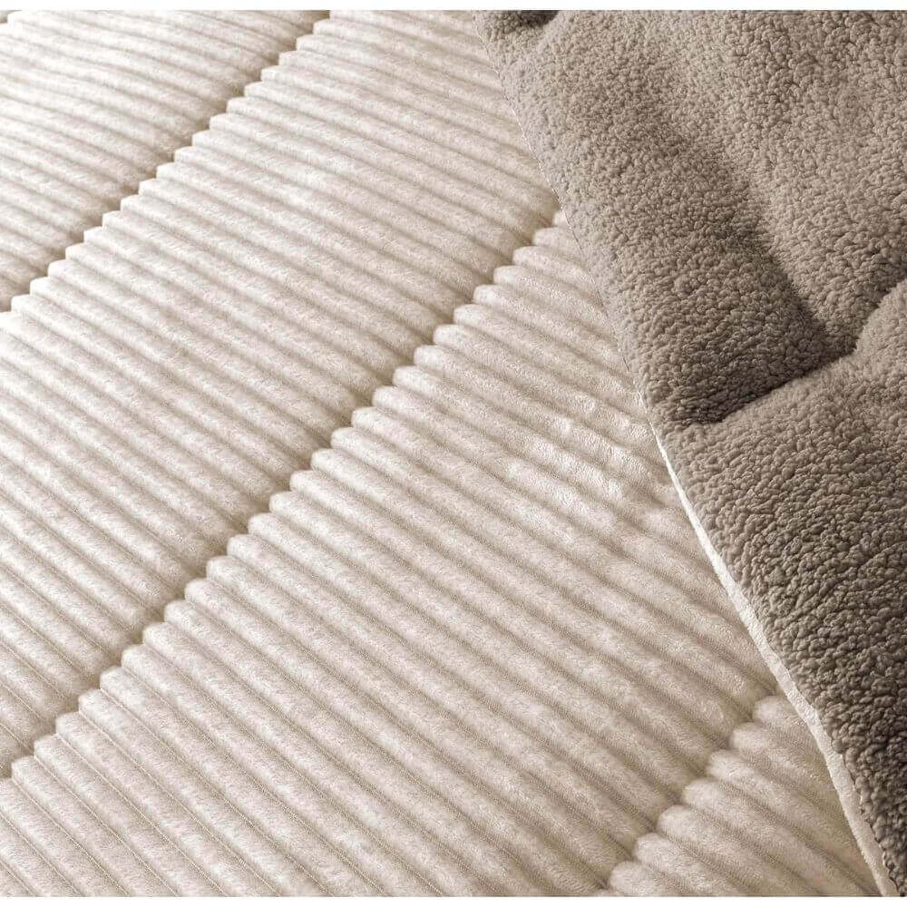 Edredón Borreguito Jaspeado Rayas Beige c.07-Lines Melange de MANTEROL - Imagen 3