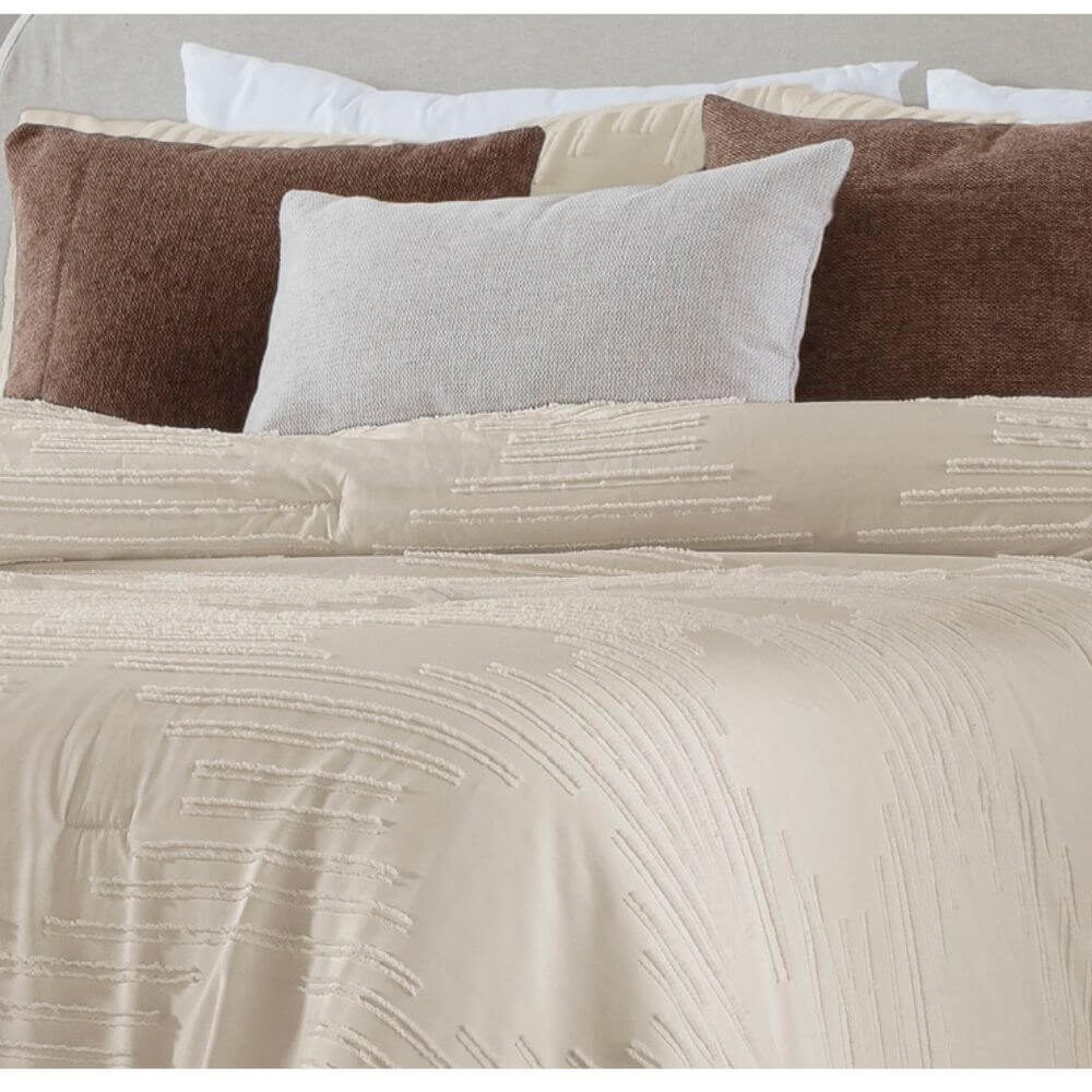 Edredón Colcha Bouti con relieve CHARLISE Beige de FUNDECO - Imagen 2