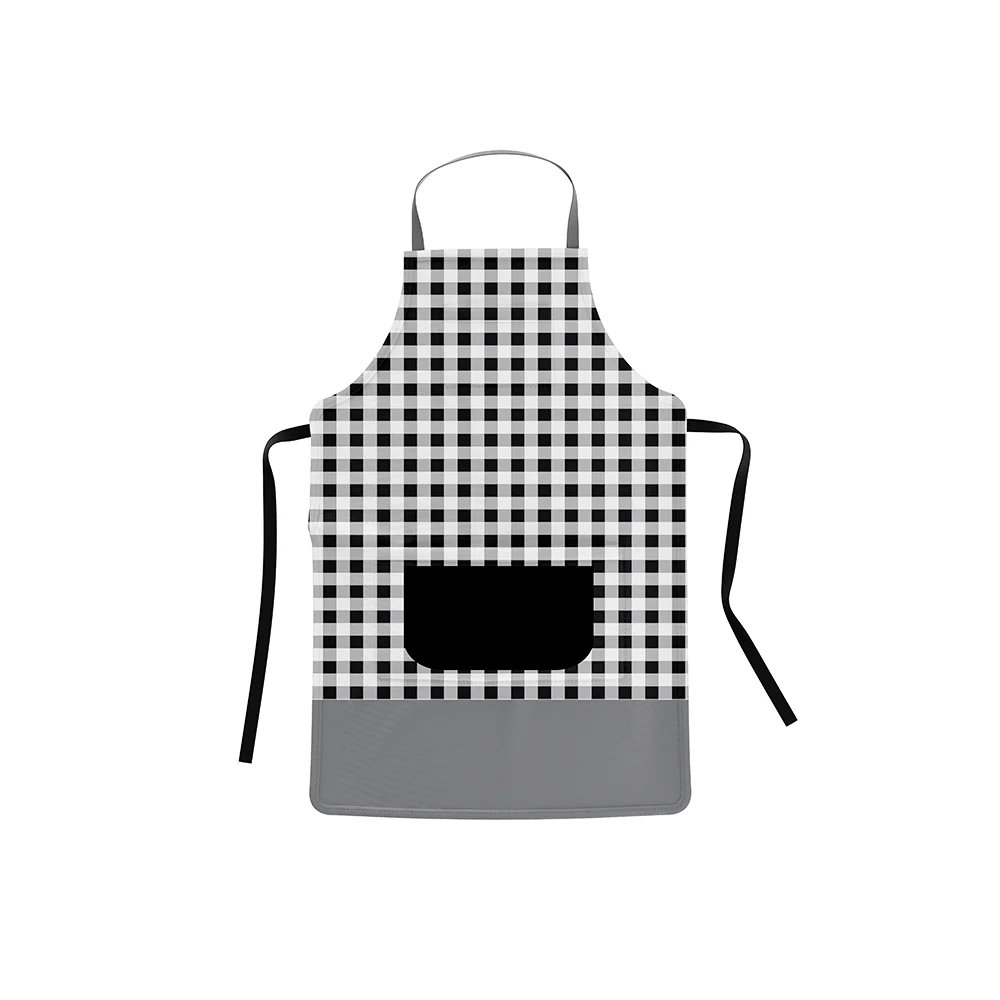 Delantal de cocina vichy negro