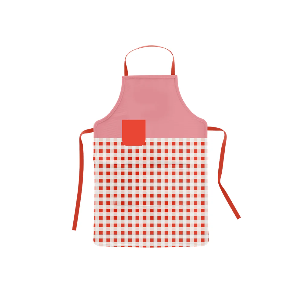 Delantal de cocina vichy rojo