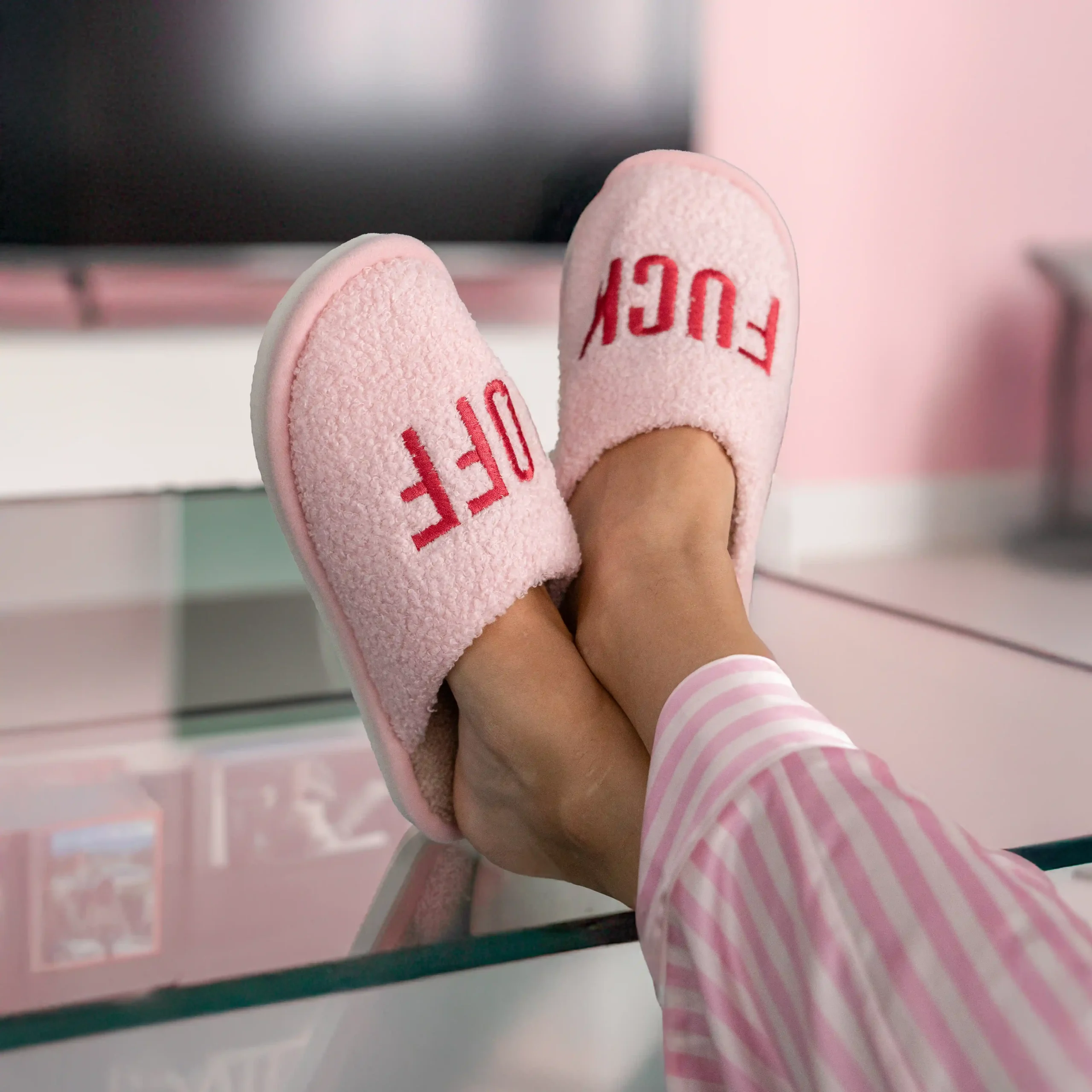 Zapatillas “Fuck off” rosa - Imagen 5