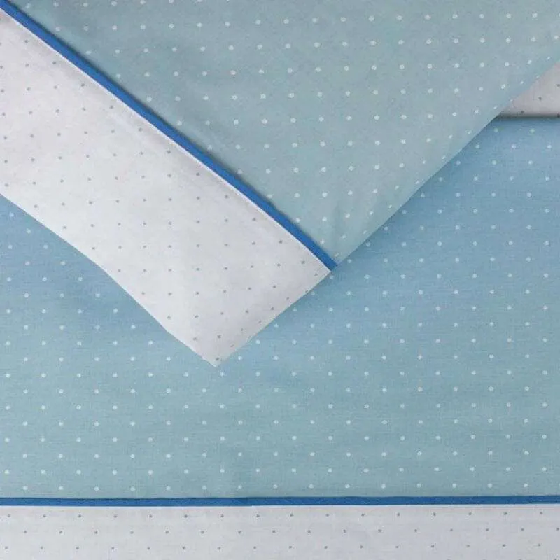 Claro de Luna 238 Azul Juego Sabana Burrito Blanco