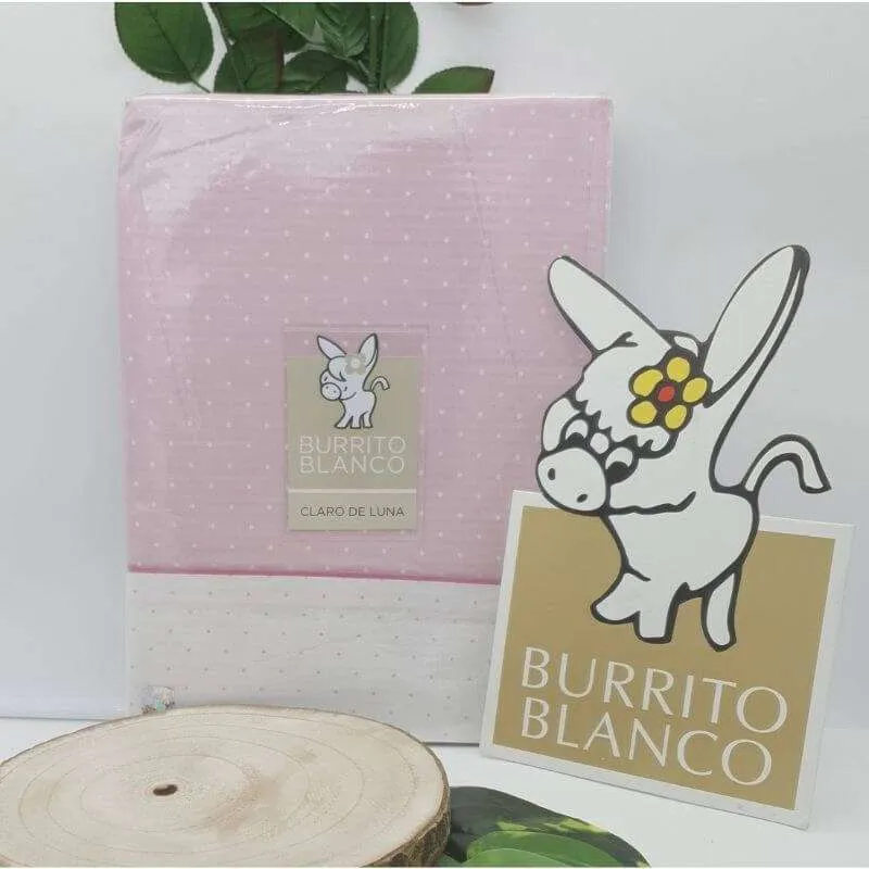Claro de Luna 238 Rosa Juego Sabana Burrito Blanco - Imagen 2
