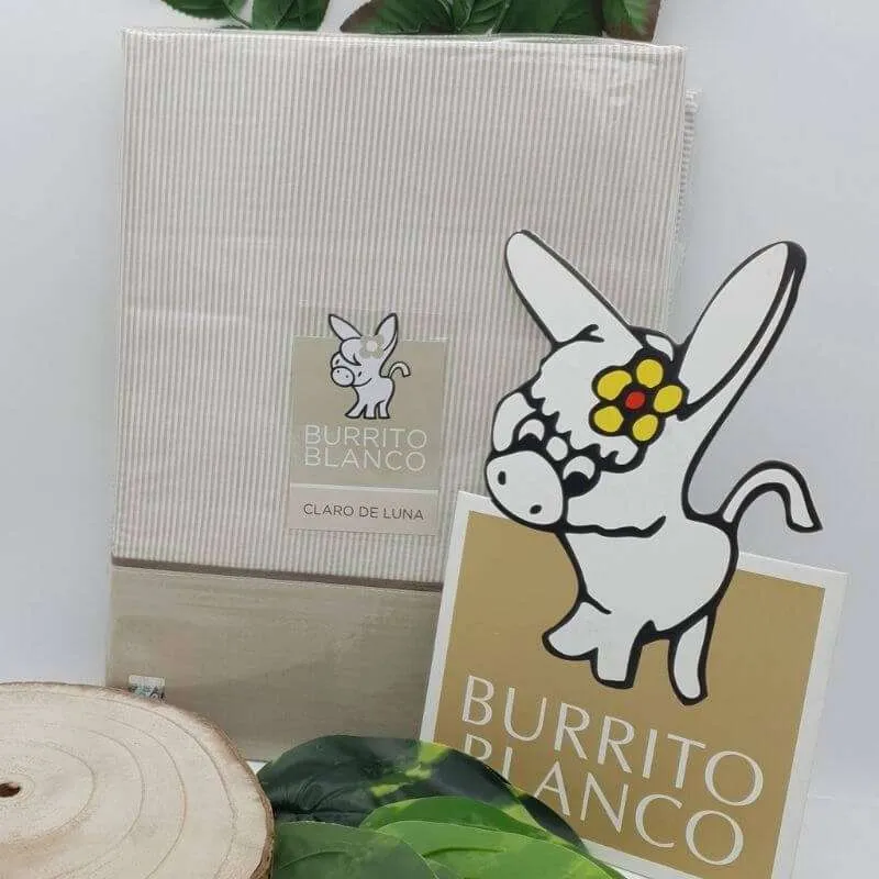Claro de Luna 297 Beige Juego Sabana Burrito Blanco - Imagen 2