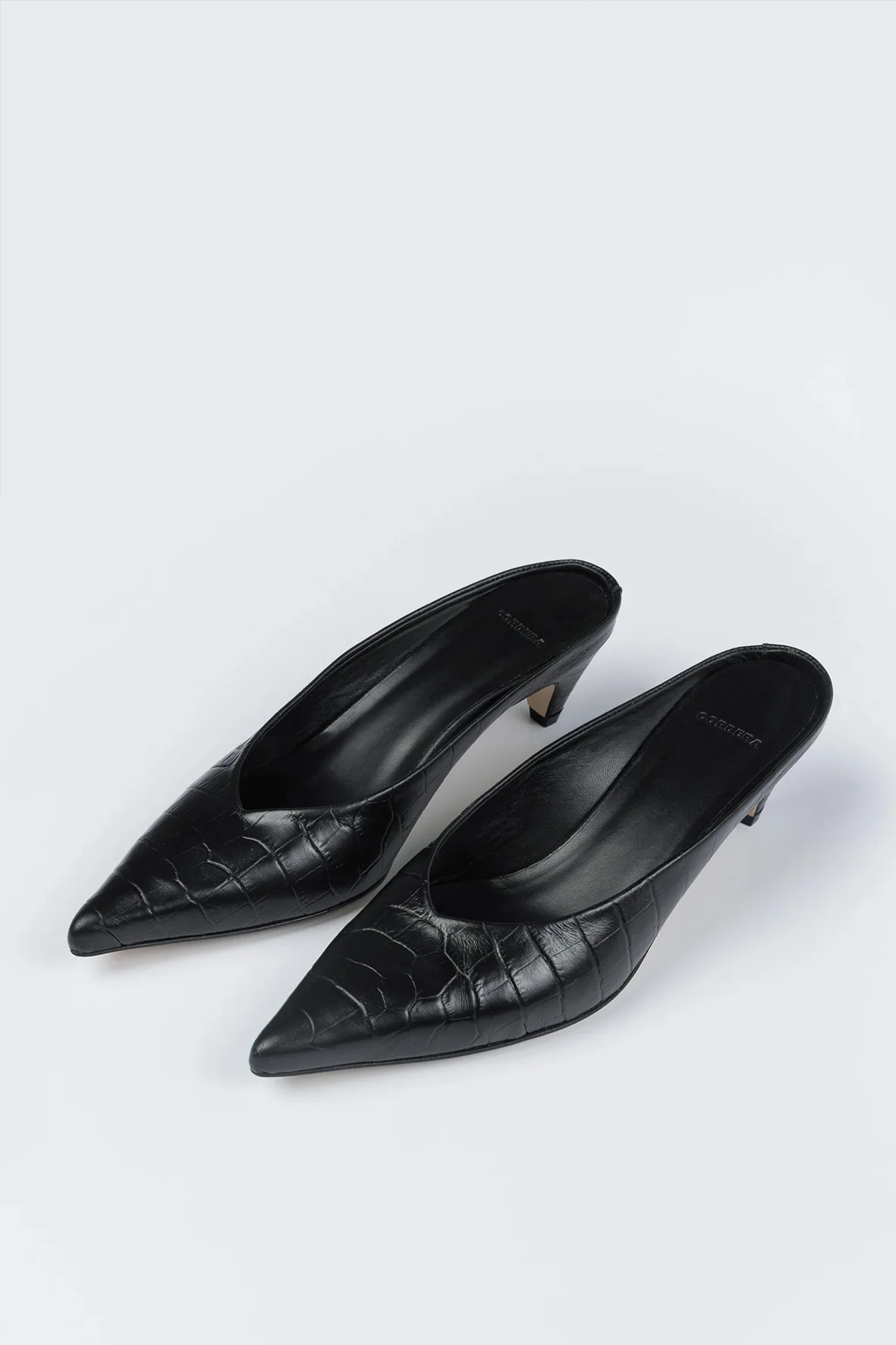 Zapatos leather pointy mule crocodil A102309 - Imagen 3