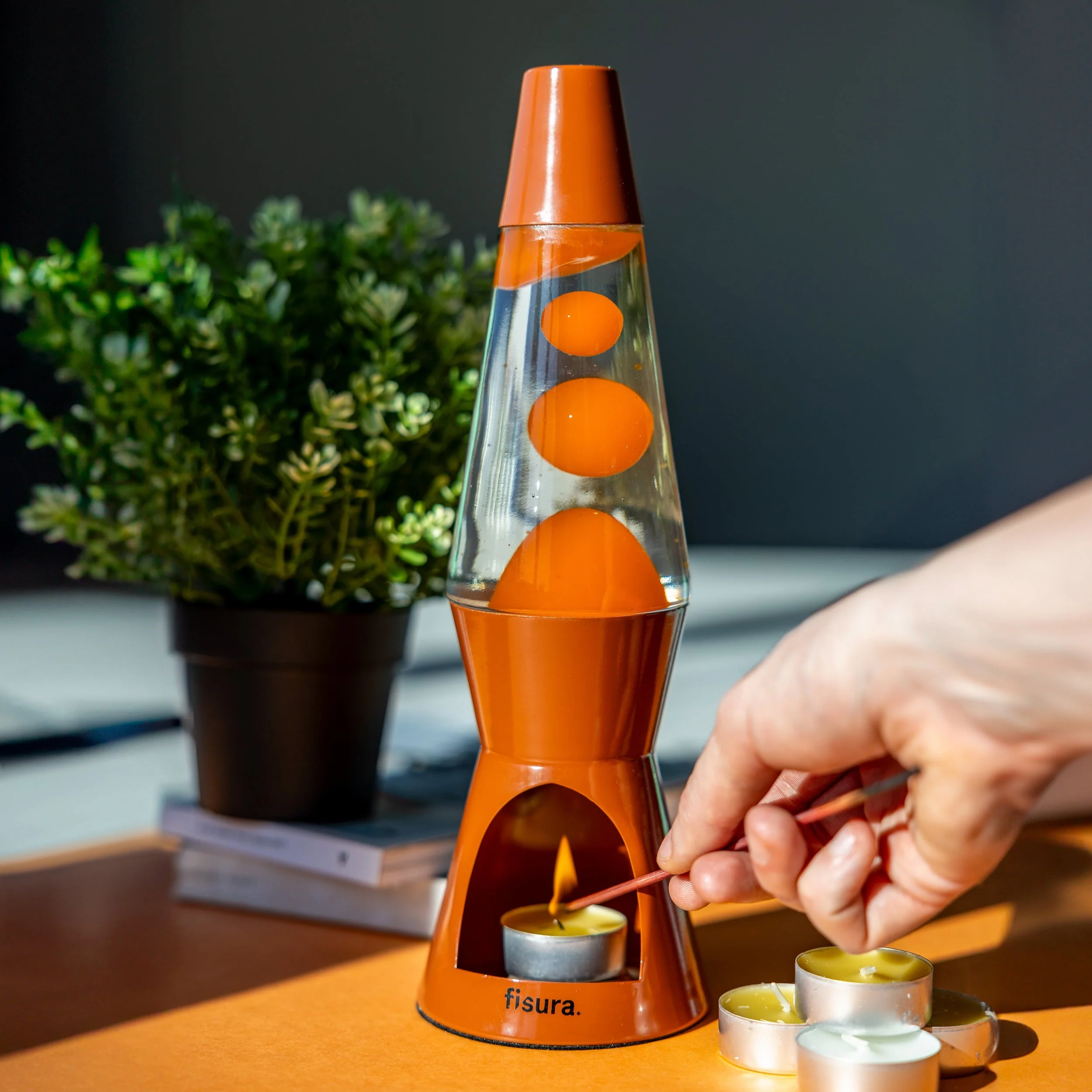 Lámpara de lava vela terracota - Imagen 2